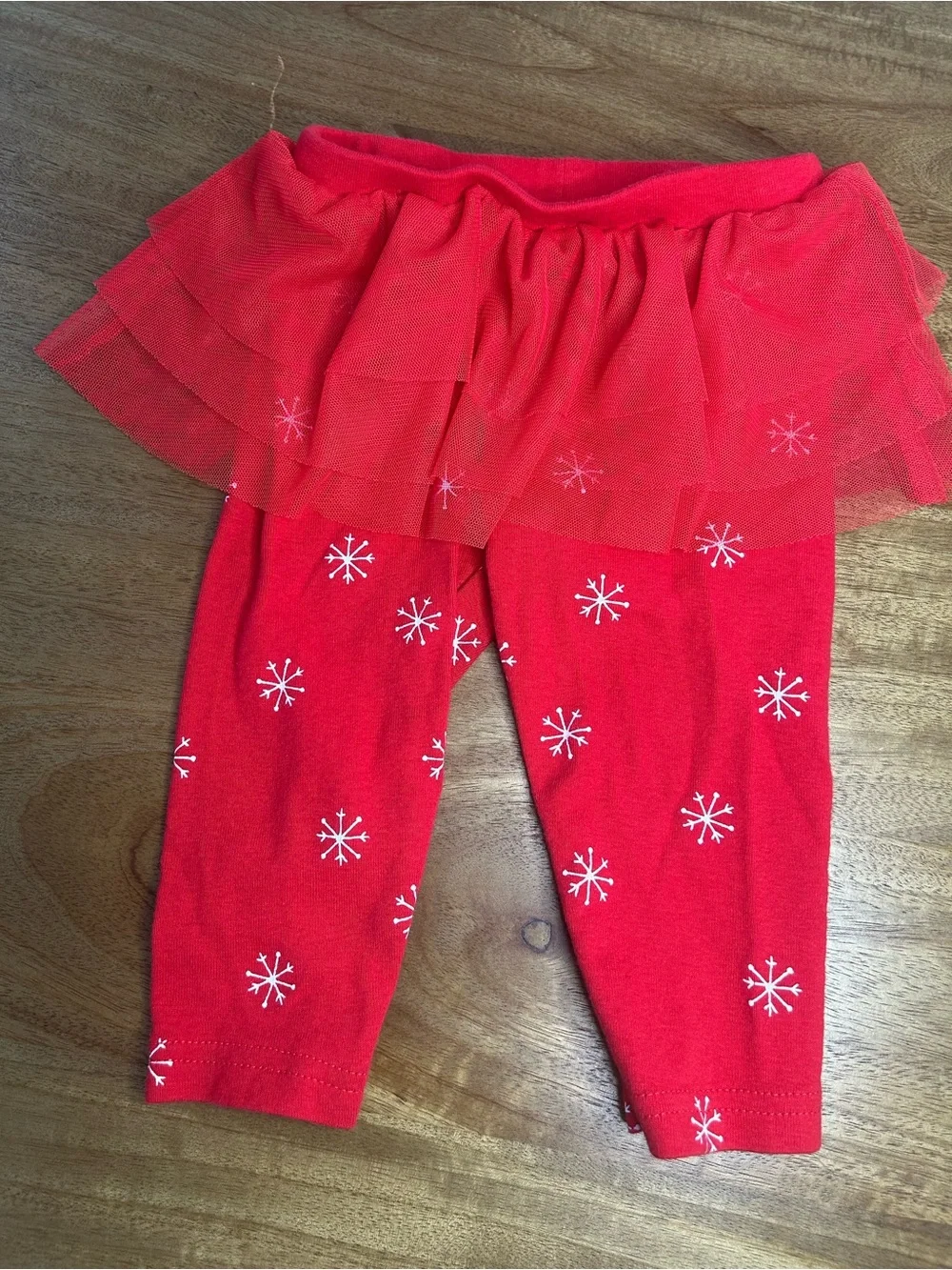 Baby Holiday Snowman Tutu Legging Set - White & Red